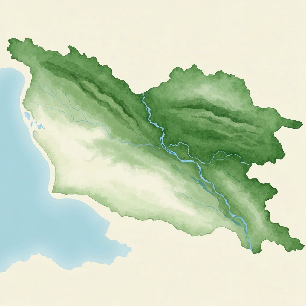 Watercolor map of Georgia